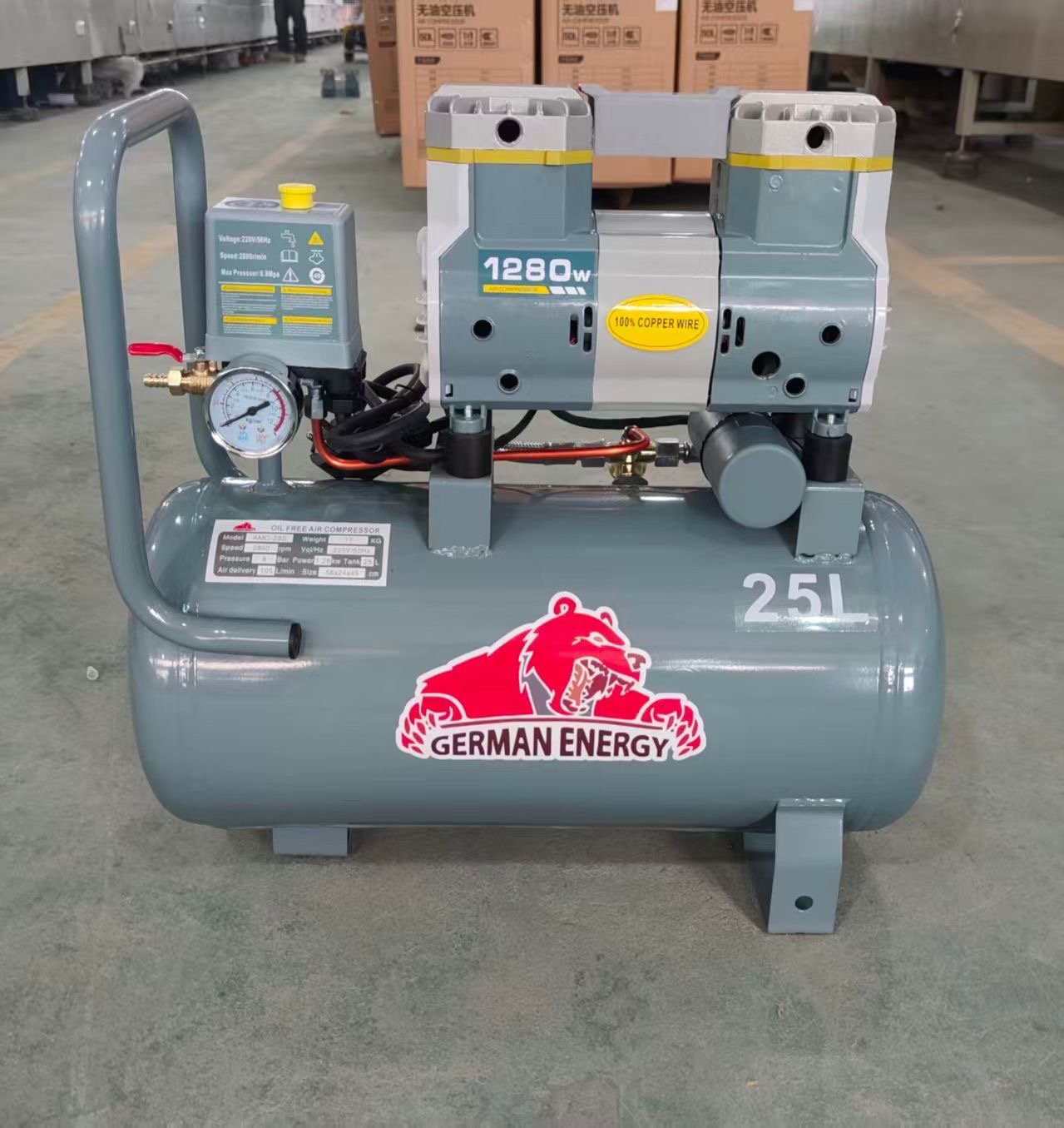 German Energy Double Cylinder Air Compressor (25 Liter)